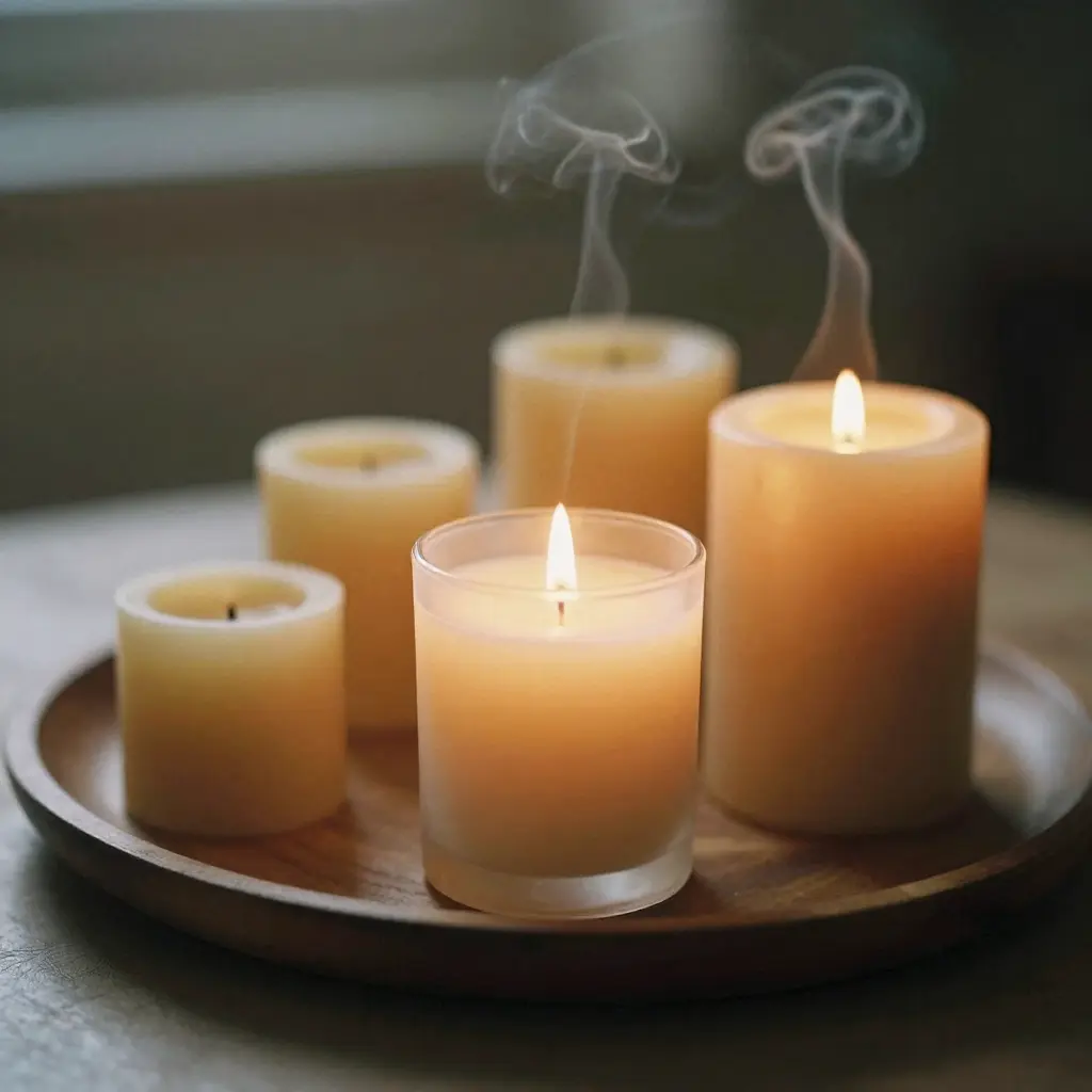 Duftlys i varmt lys